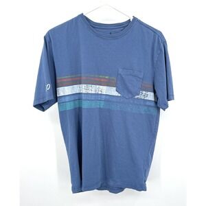 Johnnie-O Blue Striped Pocket T-Shirt Mens Sz S